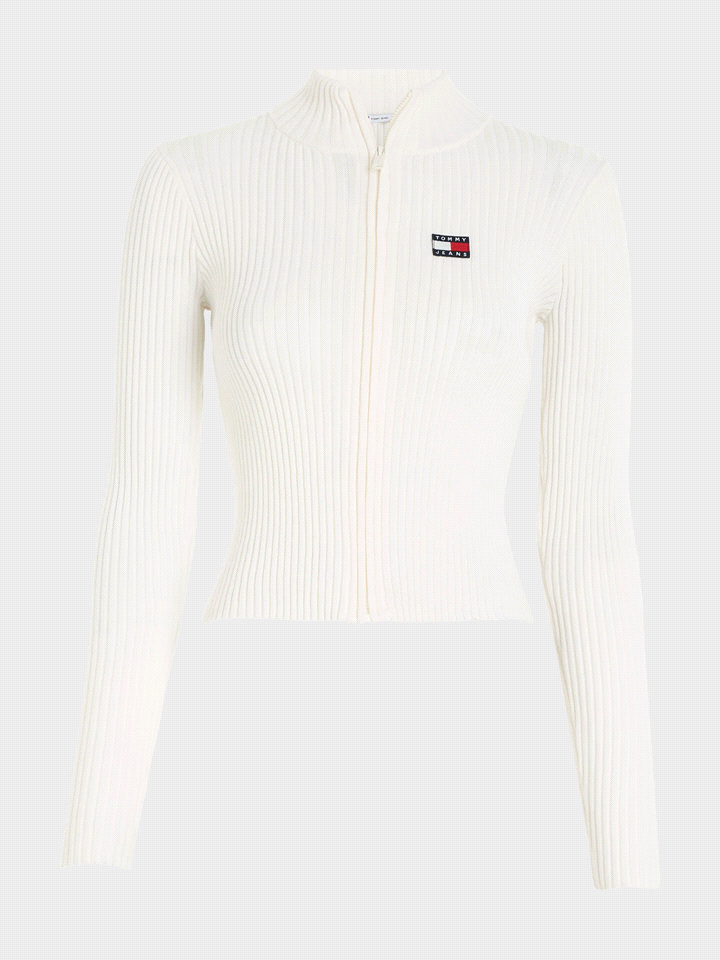 TOMMY JEANS CARDIGAN ZIP BADGE