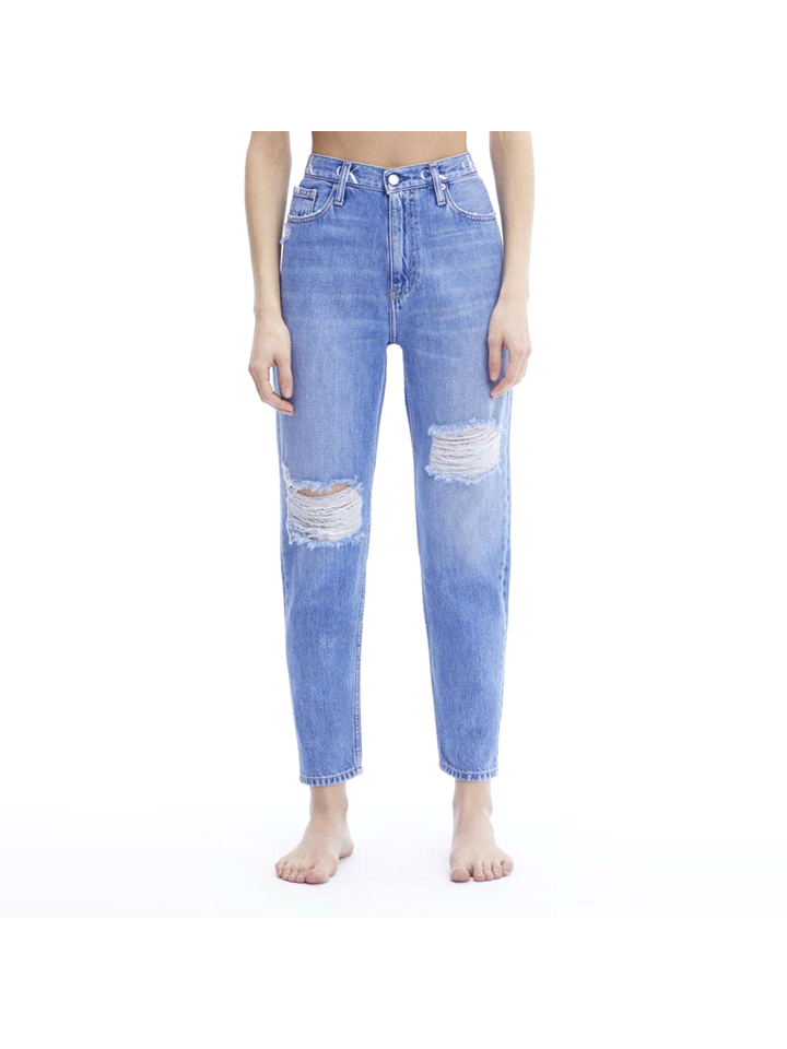 JEANS MOM FIT ROTTURE 
