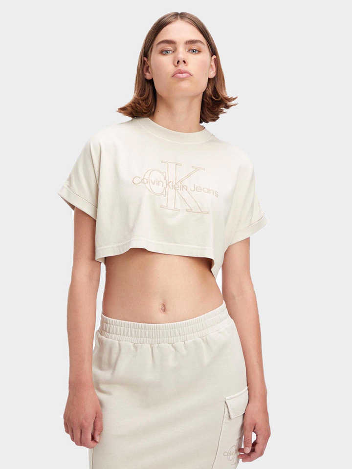 T-SHIRT CROPPED EMBROIDERED 